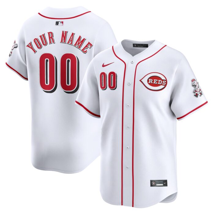 Men’s Cincinnati Reds Nike White Home Limited Custom Jersey