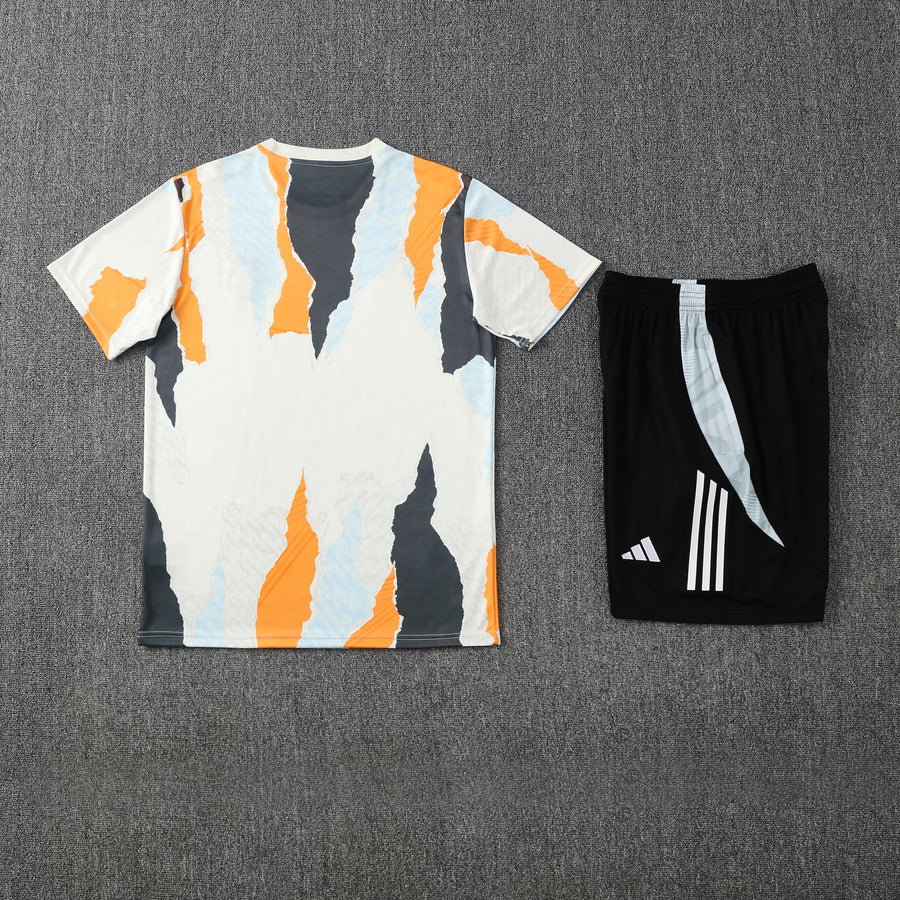 Kit Shirt + Shorts Real Madrid White/Black/Orange Training 25/26