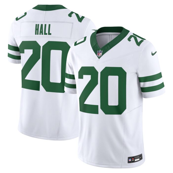 Men’s New York Jets Breece Hall Nike Legacy White Vapor F.U.S.E. Limited Jersey