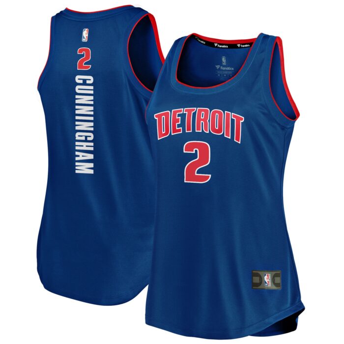 Women’s Detroit Pistons Cade Cunningham Fanatics Blue Fast Break Tank Jersey – Icon Edition