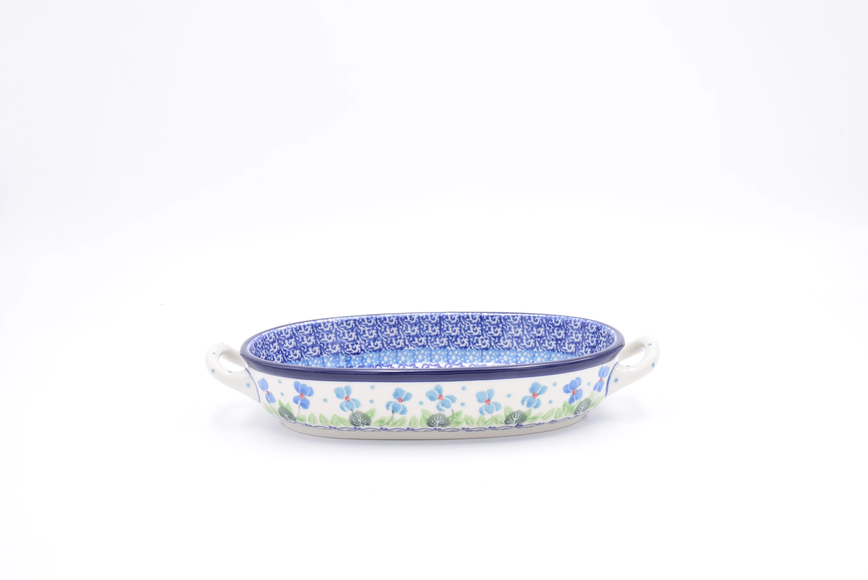 421 Bunzlau Ovenschaal Ovaal met oor 2668