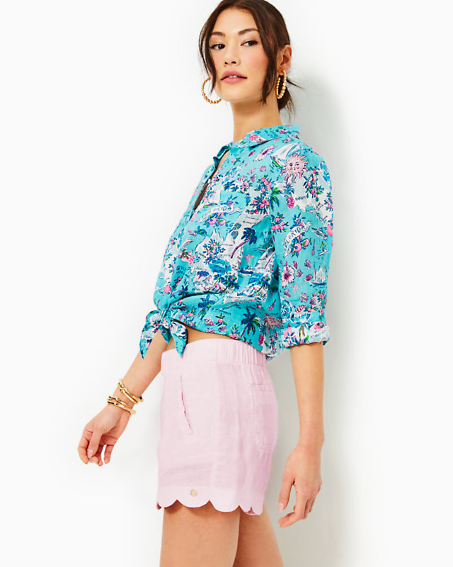 4" Brea Linen Scallop Short | Lilly Pulitzer Outlet - LillypulitzerOutlets