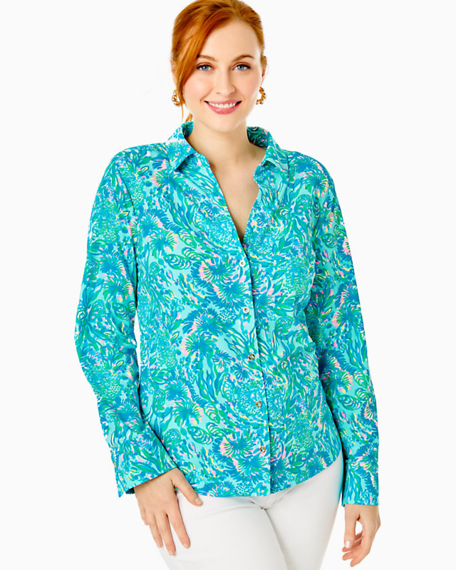 UPF 50+ ChillyLilly Marlena Button Down Top | Lilly Pulitzer Outlet | Lilly Pulitzer Outlet - LillypulitzerOutlets