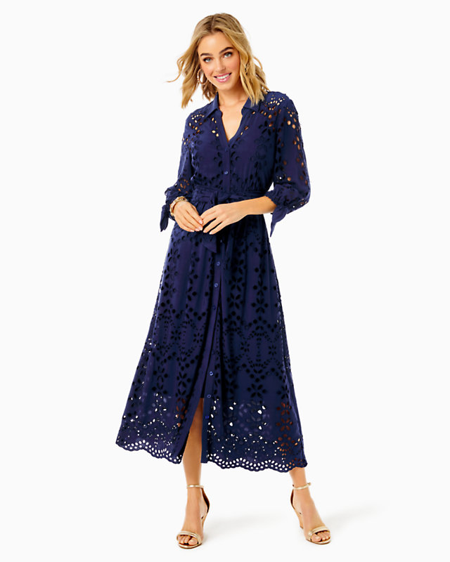 Amrita Eyelet Midi Dress | Lilly Pulitzer Outlet - LillypulitzerOutlets