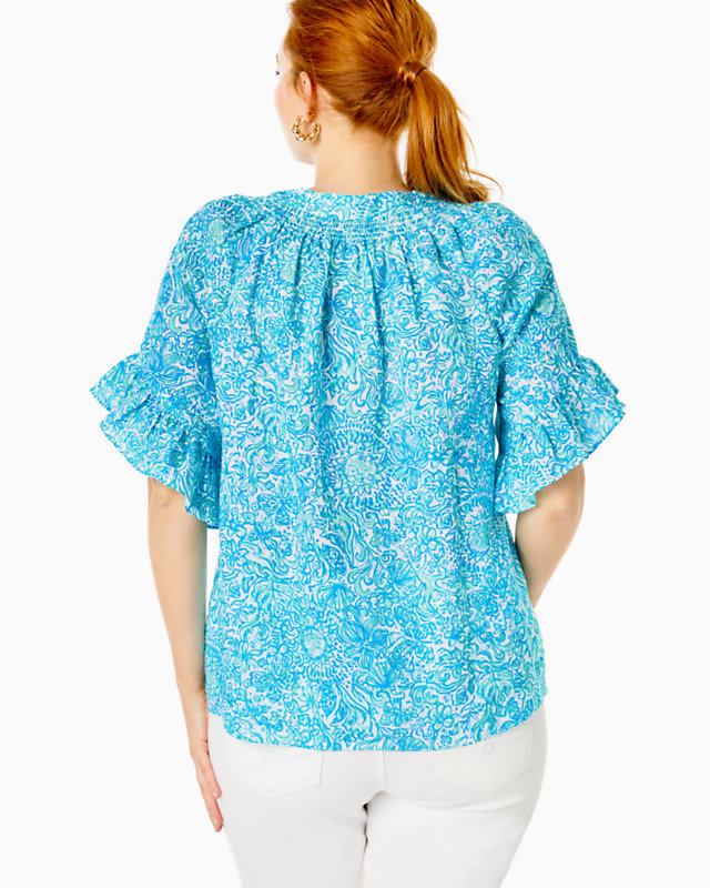 Tayla Short Sleeve Linen Top | Lilly Pulitzer Outlet - LillypulitzerOutlets