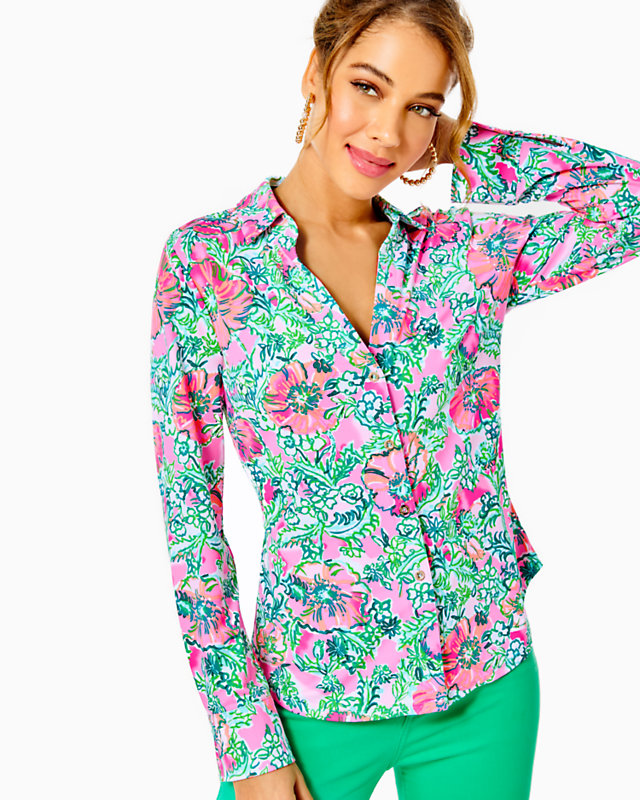 UPF 50+ ChillyLilly Marlena Button Down Top | Lilly Pulitzer Outlet | Lilly Pulitzer Outlet - LillypulitzerOutlets