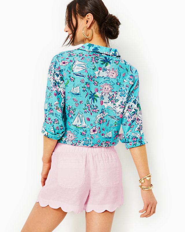 4" Brea Linen Scallop Short | Lilly Pulitzer Outlet - LillypulitzerOutlets