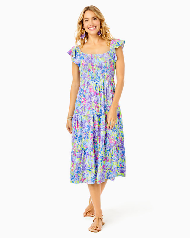 Jilly Smocked Midi Dress | Lilly Pulitzer Outlet - LillypulitzerOutlets