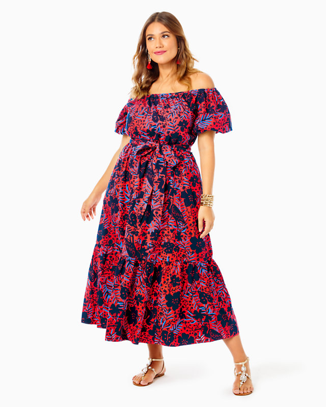 Tamie Off-the-Shoulder Midi Dress | Lilly Pulitzer Outlet - LillypulitzerOutlets