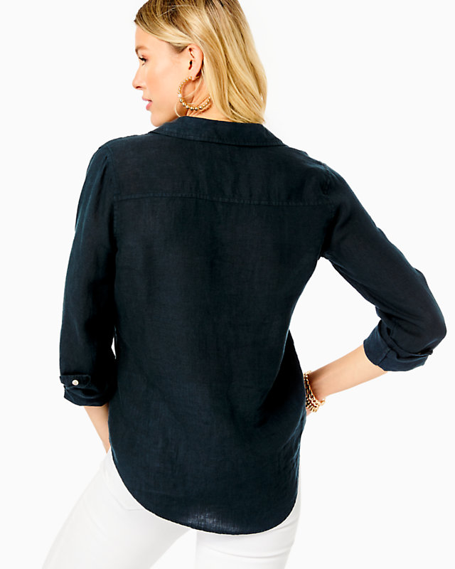 Sea View Linen Button Down Top | Lilly Pulitzer Outlet | Lilly Pulitzer Outlet - LillypulitzerOutlets