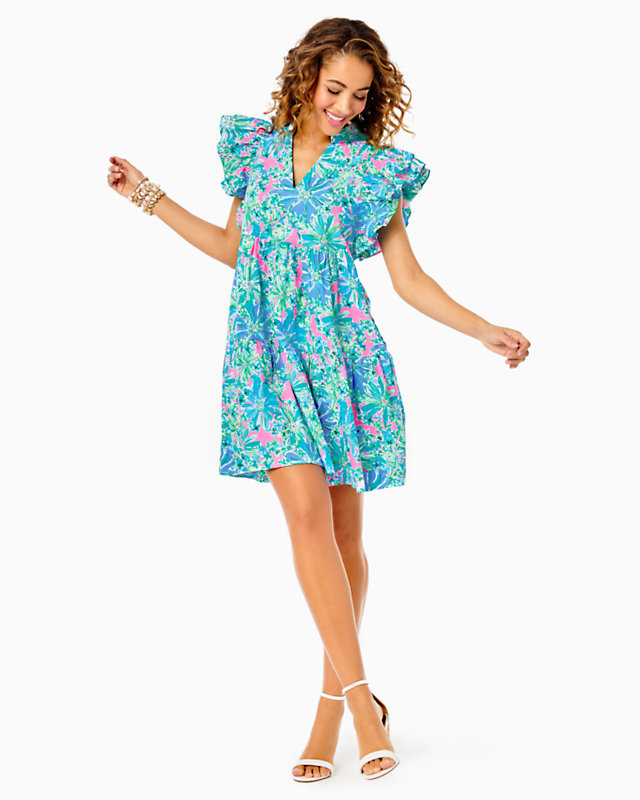 Aldena Ruffle Sleeve Cotton Dress | Lilly Pulitzer Outlet - LillypulitzerOutlets