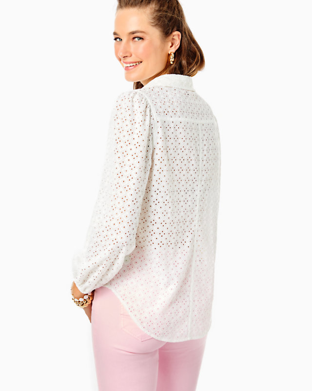 Sea Breeze Eyelet Button Down Top | Lilly Pulitzer Outlet | Lilly Pulitzer Outlet - LillypulitzerOutlets