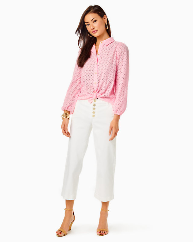 Sea Breeze Eyelet Button Down Top | Lilly Pulitzer Outlet | Lilly Pulitzer Outlet - LillypulitzerOutlets