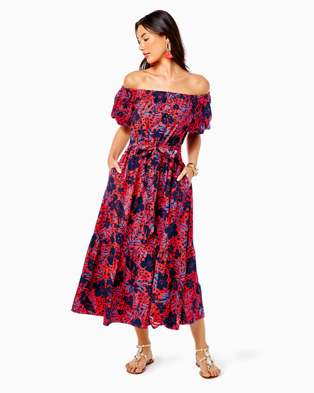 Tamie Off-the-Shoulder Midi Dress | Lilly Pulitzer Outlet - LillypulitzerOutlets