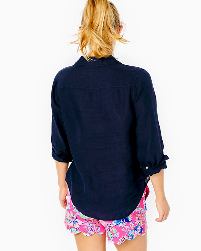 Sea View Linen Button Down Top | Lilly Pulitzer Outlet | Lilly Pulitzer Outlet - LillypulitzerOutlets