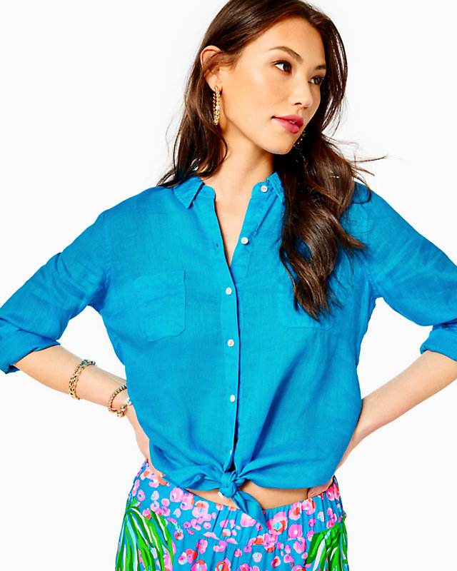 Sea View Button Down Top | Lilly Pulitzer Outlet | Lilly Pulitzer Outlet - LillypulitzerOutlets