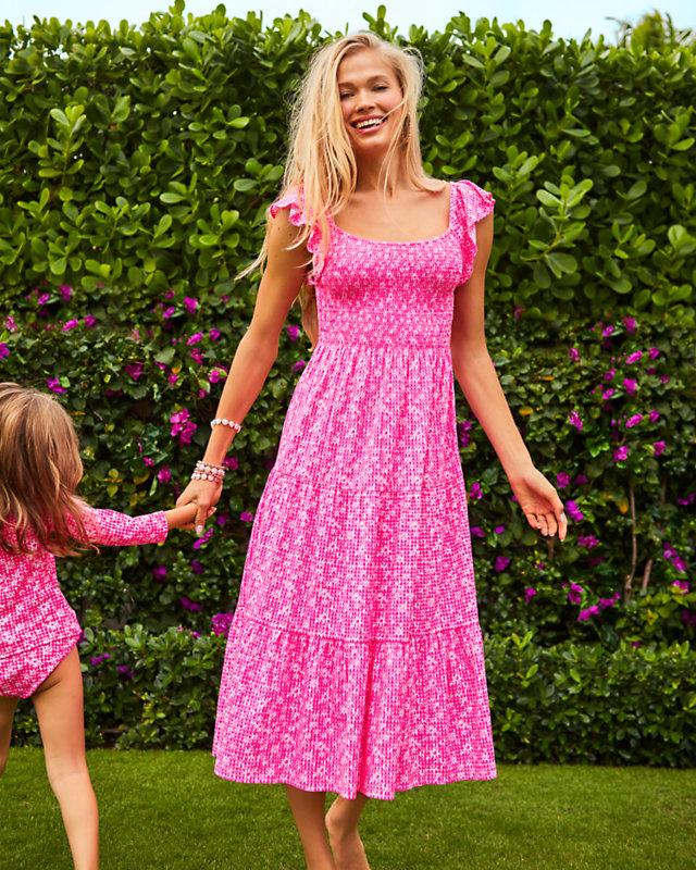 Jilly Smocked Midi Dress | Lilly Pulitzer Outlet - LillypulitzerOutlets