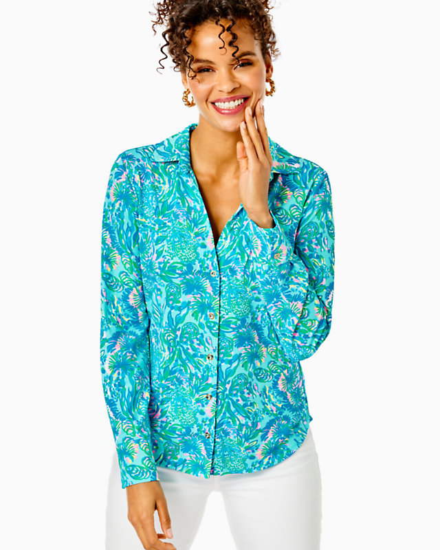 UPF 50+ ChillyLilly Marlena Button Down Top | Lilly Pulitzer Outlet | Lilly Pulitzer Outlet - LillypulitzerOutlets