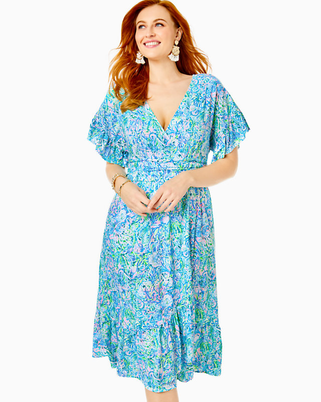 Juliet Ruffle Midi Dress | Lilly Pulitzer Outlet - LillypulitzerOutlets