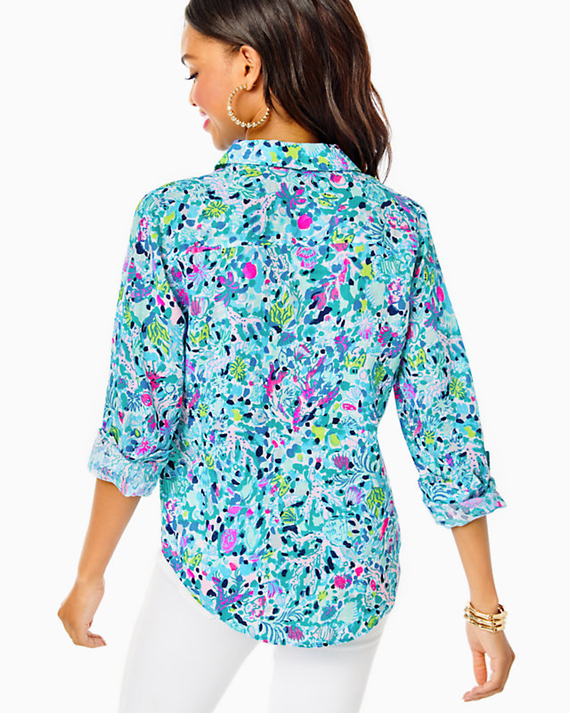 Sea View Linen Button Down Top | Lilly Pulitzer Outlet | Lilly Pulitzer Outlet - LillypulitzerOutlets