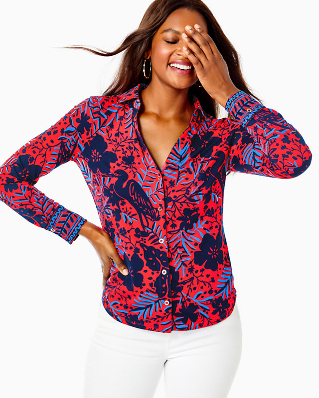 UPF 50+ ChillyLilly Marlena Button Down Top | Lilly Pulitzer Outlet | Lilly Pulitzer Outlet - LillypulitzerOutlets