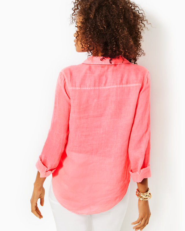 Sea View Linen Button Down Top | Lilly Pulitzer Outlet | Lilly Pulitzer Outlet - LillypulitzerOutlets