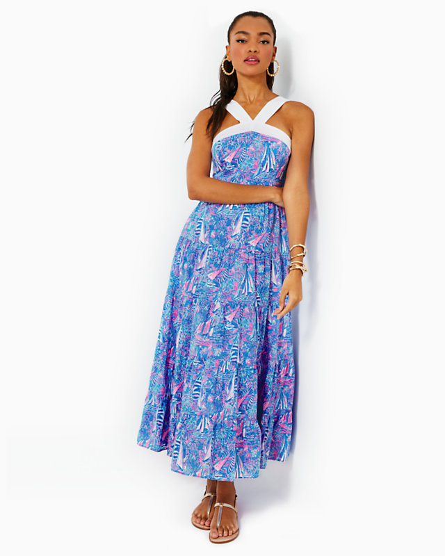 Jenette Cotton Halter Maxi Dress | Lilly Pulitzer Outlet - LillypulitzerOutlets