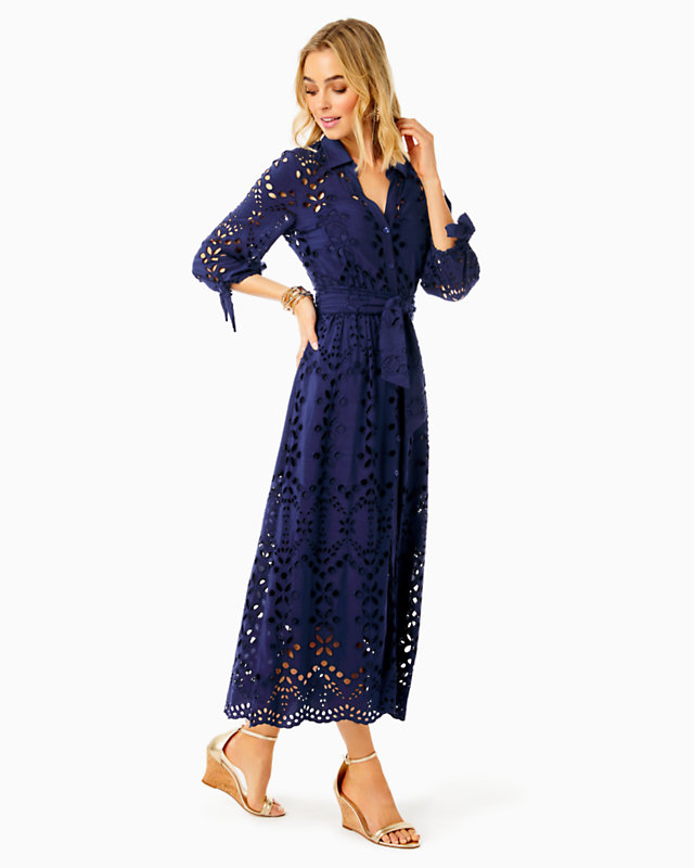 Amrita Eyelet Midi Dress | Lilly Pulitzer Outlet - LillypulitzerOutlets