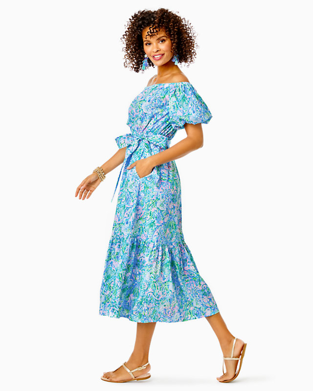 Tamie Off-the-Shoulder Midi Dress | Lilly Pulitzer Outlet - LillypulitzerOutlets
