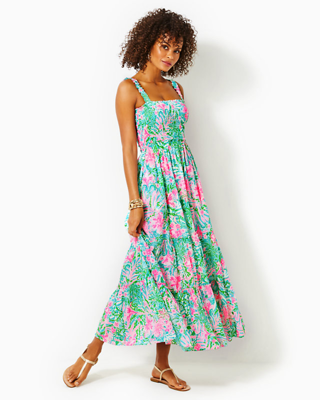 Hadly Smocked Cotton Maxi Dress | Lilly Pulitzer Outlet - LillypulitzerOutlets