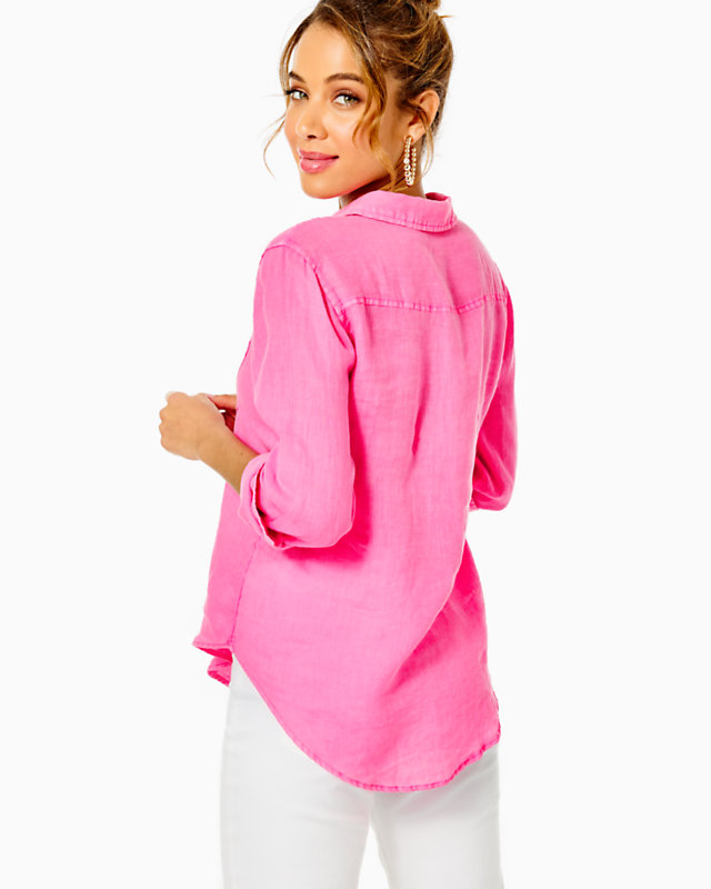 Sea View Linen Button Down Top | Lilly Pulitzer Outlet | Lilly Pulitzer Outlet - LillypulitzerOutlets