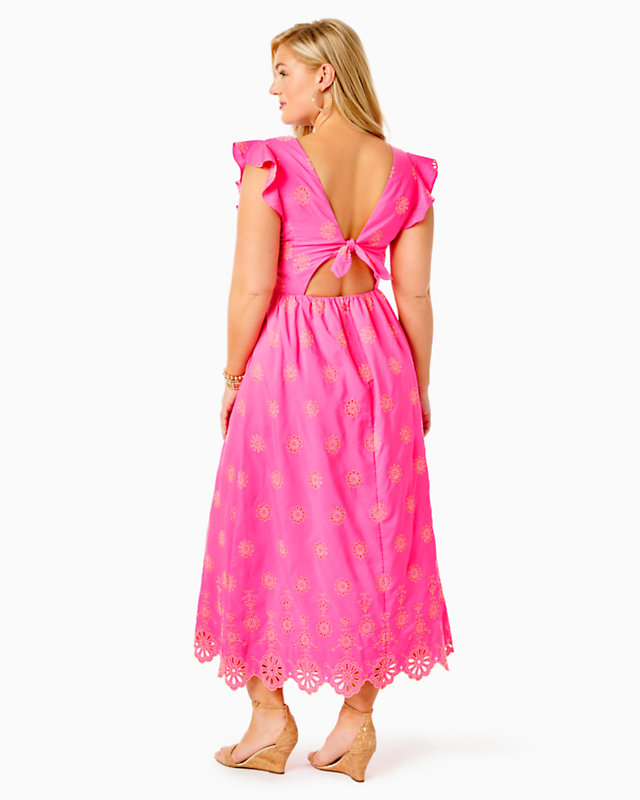 Lillyanne Flutter Sleeve Eyelet Midi Dress | Lilly Pulitzer Outlet - LillypulitzerOutlets