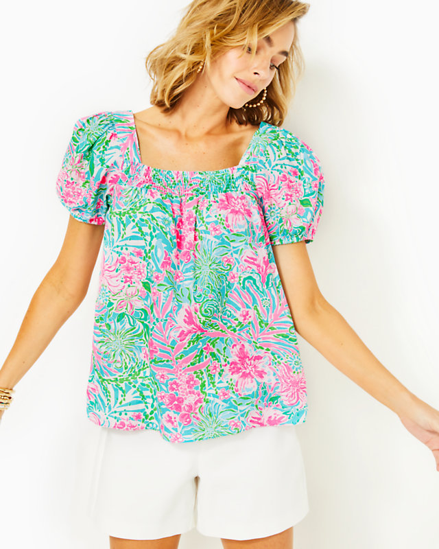 Keating Short Sleeve Linen Top | Lilly Pulitzer Outlet | Lilly Pulitzer Outlet - LillypulitzerOutlets