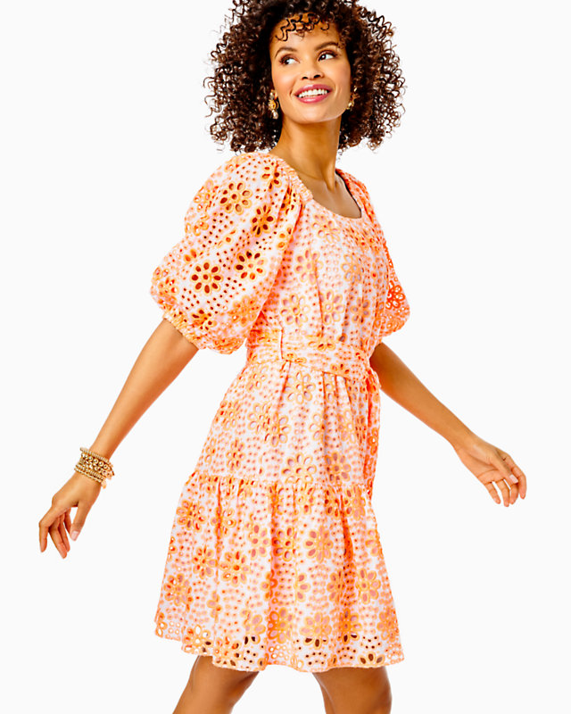 Kerrigan Elbow Sleeve Eyelet Dress | Lilly Pulitzer Outlet - LillypulitzerOutlets