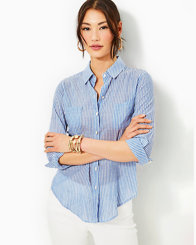 Sea View Button Down Top | Lilly Pulitzer Outlet | Lilly Pulitzer Outlet - LillypulitzerOutlets