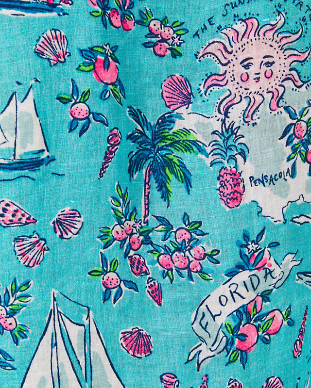 Sea View Linen Button Down Top | Lilly Pulitzer Outlet - LillypulitzerOutlets