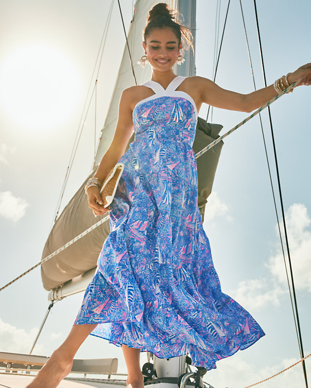 Jenette Cotton Halter Maxi Dress | Lilly Pulitzer Outlet - LillypulitzerOutlets