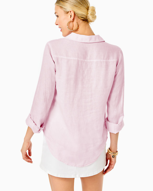Sea View Linen Button Down Top | Lilly Pulitzer Outlet | Lilly Pulitzer Outlet - LillypulitzerOutlets