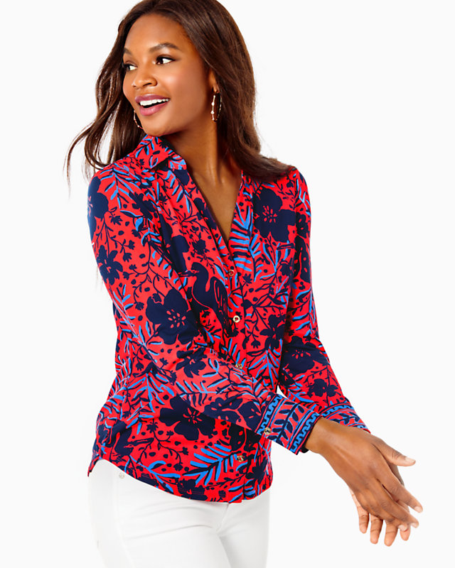 UPF 50+ ChillyLilly Marlena Button Down Top | Lilly Pulitzer Outlet | Lilly Pulitzer Outlet - LillypulitzerOutlets