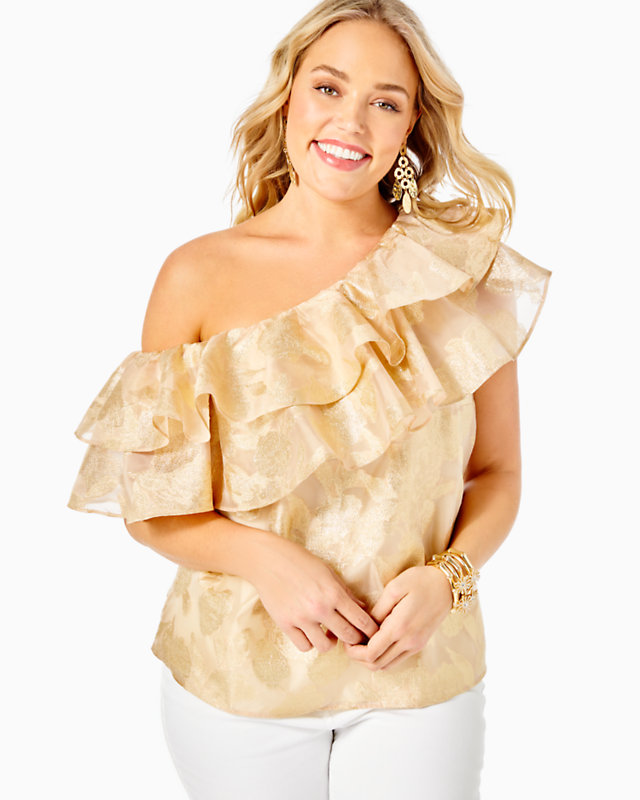 Trixie One-Shoulder Ruffle Top | Lilly Pulitzer Outlet | Lilly Pulitzer Outlet - LillypulitzerOutlets