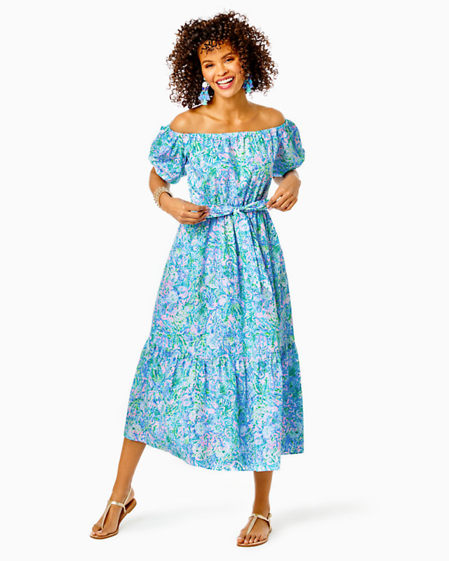 Tamie Off-the-Shoulder Midi Dress | Lilly Pulitzer Outlet - LillypulitzerOutlets