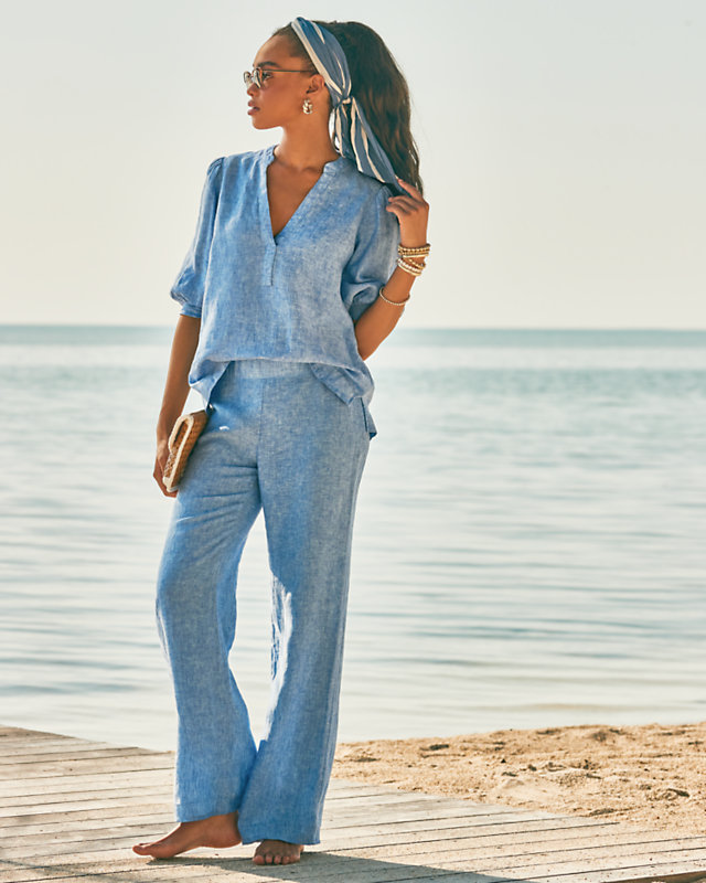 32" Deri Linen Palazzo Pant | Lilly Pulitzer Outlet - LillypulitzerOutlets
