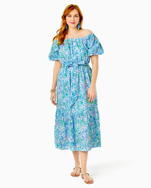 Tamie Off-the-Shoulder Midi Dress | Lilly Pulitzer Outlet - LillypulitzerOutlets