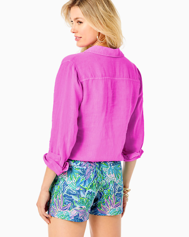 Sea View Linen Button Down Top | Lilly Pulitzer Outlet | Lilly Pulitzer Outlet - LillypulitzerOutlets
