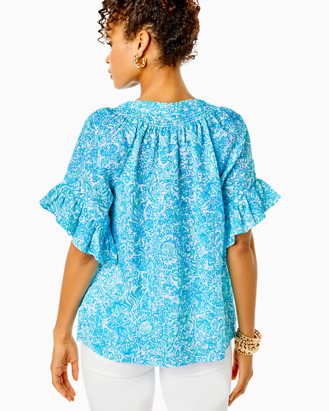 Tayla Short Sleeve Linen Top | Lilly Pulitzer Outlet - LillypulitzerOutlets