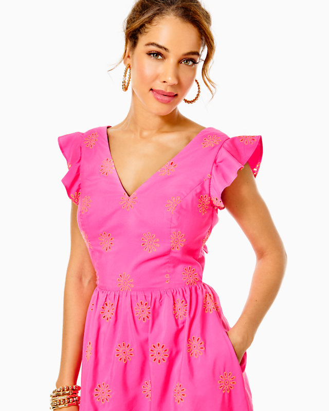 Lillyanne Flutter Sleeve Eyelet Midi Dress | Lilly Pulitzer Outlet - LillypulitzerOutlets
