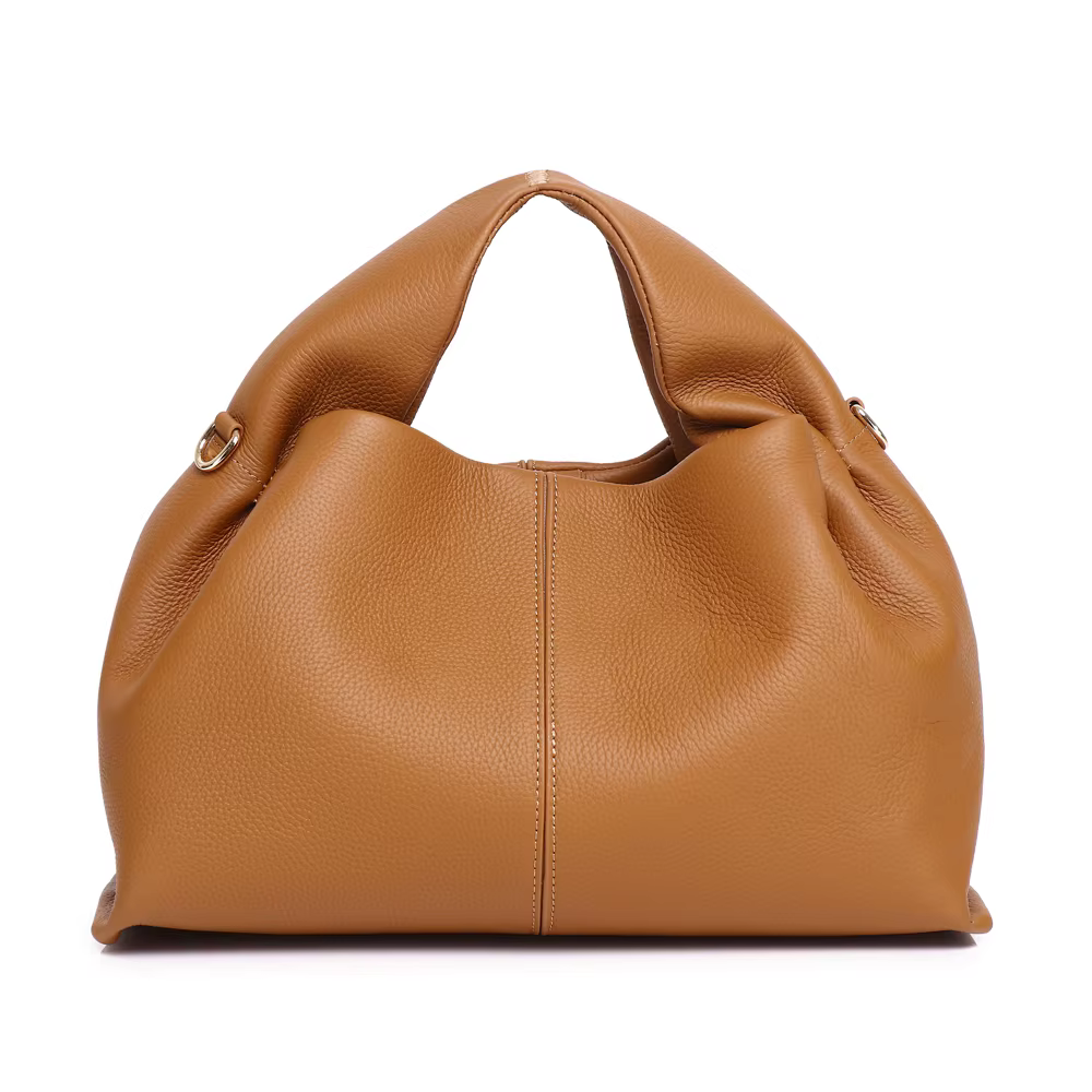 Genuine Leather Women Fashion Shoulder Crossbody Large Clouds Bag Ladies Retro Handbag French Hundreds Pure Colour Lunchbox Bag