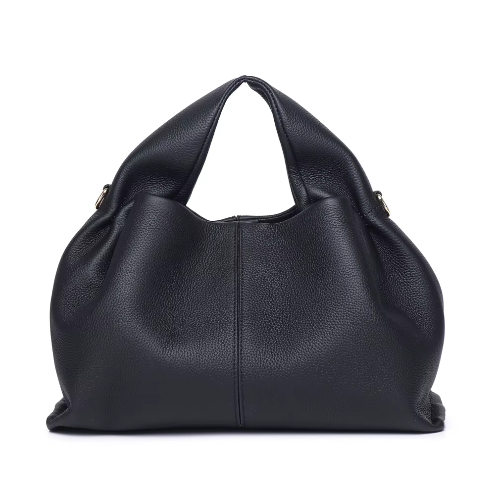 Genuine Leather Women Fashion Shoulder Crossbody Large Clouds Bag Ladies Retro Handbag French Hundreds Pure Colour Lunchbox Bag