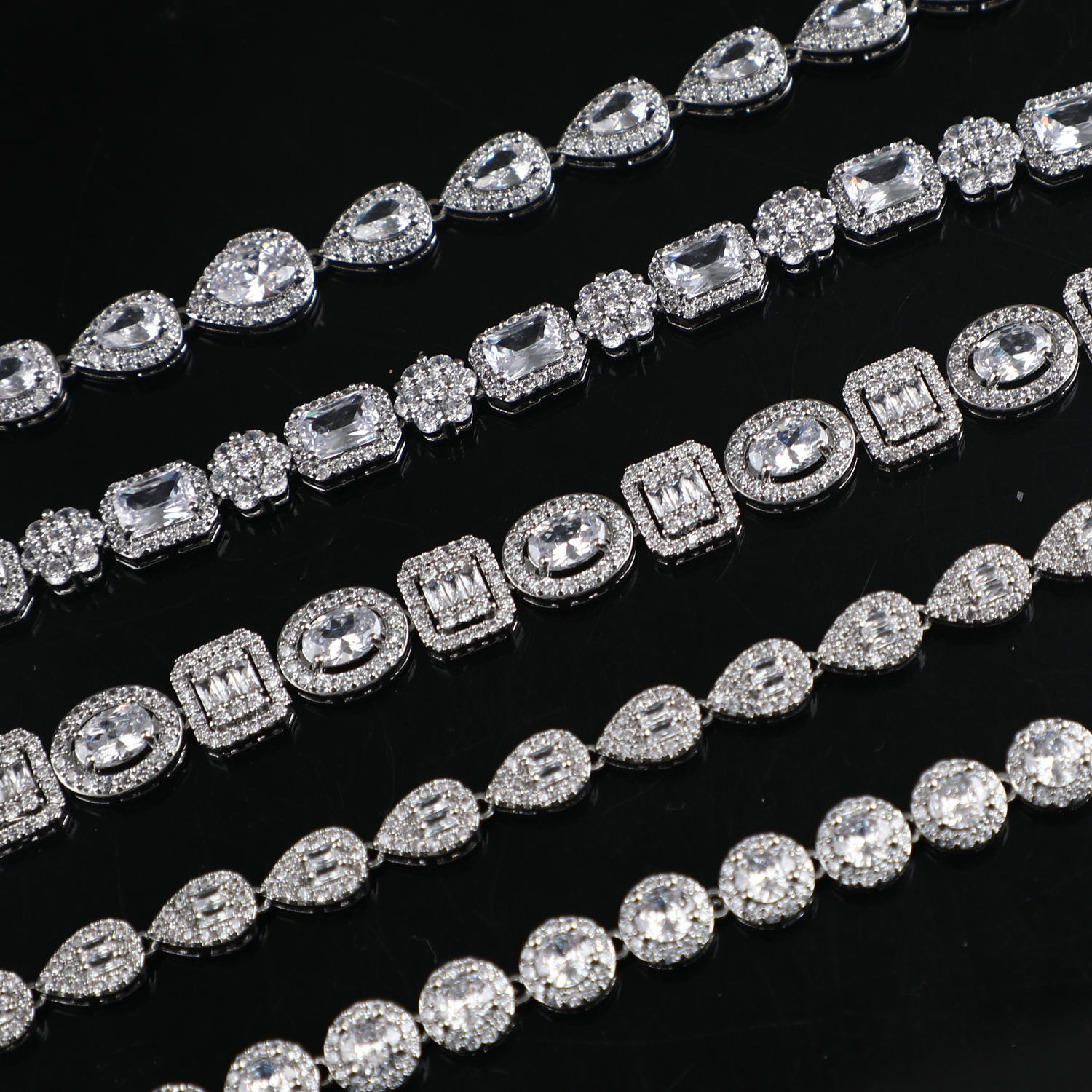 Factory Wholesale Fashion Jewelry Charm Bracelets Ladies Adjustable Cubic Zirconia Tennis Bracelet