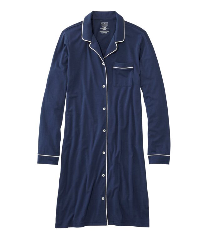Women's Super-Soft Shrink-Free Nightgown, Button-Front - LLBeanoutlets